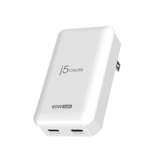 j5create JUP2465 65W GaN Dual-Port USB-C Charger