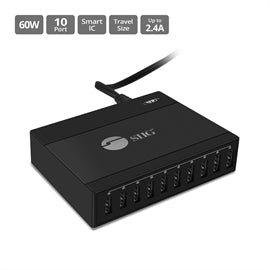 SIIG AC-PW1G11-S1 60W 10-Port USB Charger