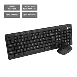 SIIG JK-WR0T12-S1 Wireless Keyboard and Mouse Set