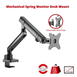 SIIG CE-MT2T12-S1 Single Mechanical-Spring Monitor Arm