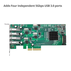 SIIG 4-Port USB 3.0 PCIe Card, JU-P40811-S1